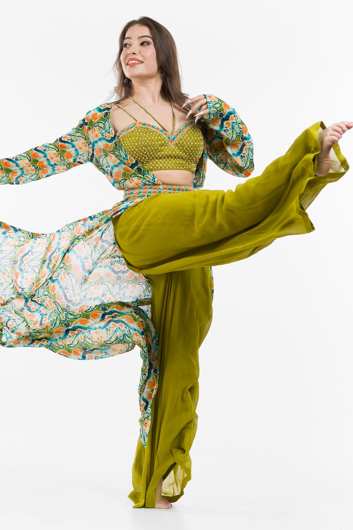 Crop Top, Pants Jacket and Belt