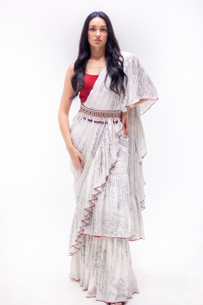 Julia Pre Stitched Ruffle Sari