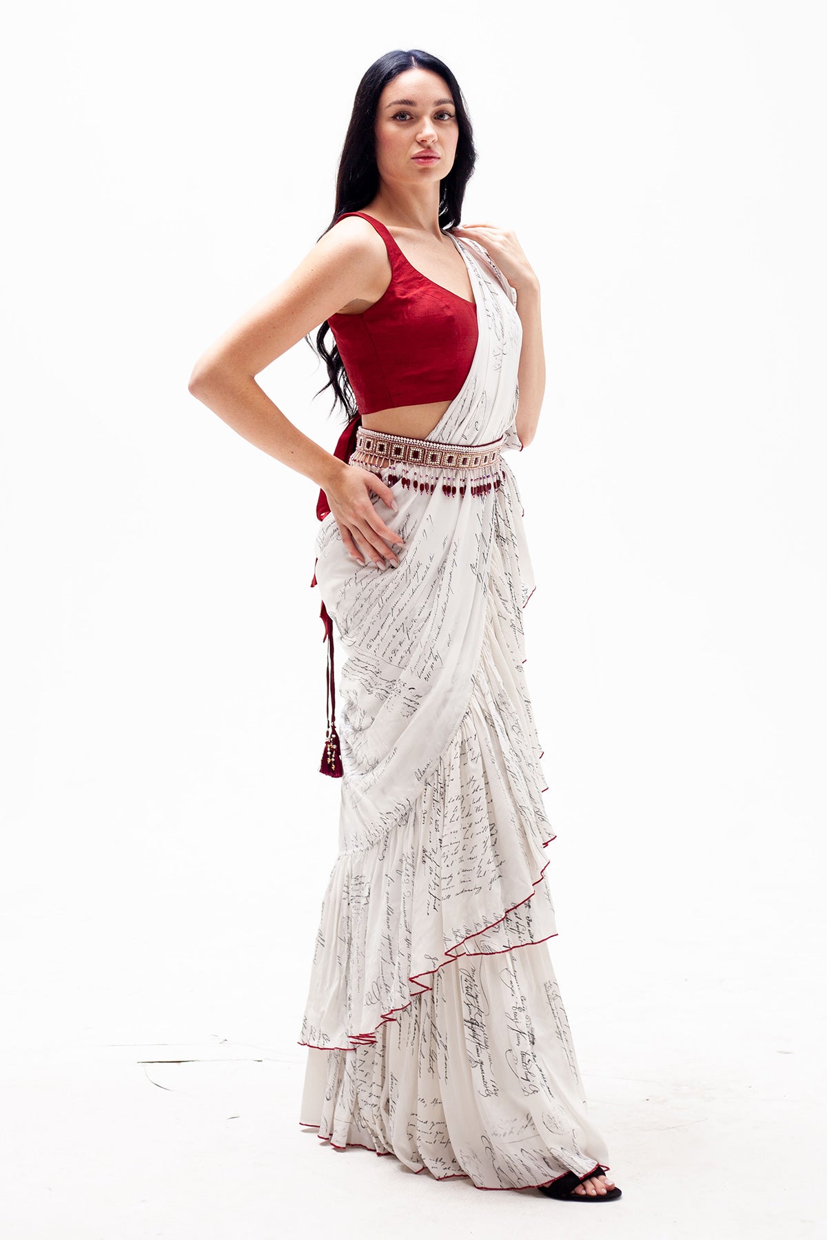 Julia Pre Stitched Ruffle Sari