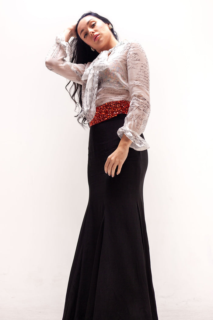 Sophie Organza Shirt, Skirt, Bikini Belt Set