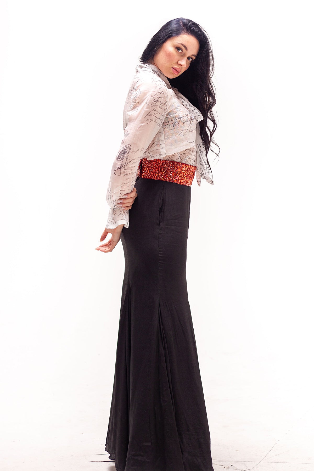 Sophie Organza Shirt, Skirt, Bikini Belt Set