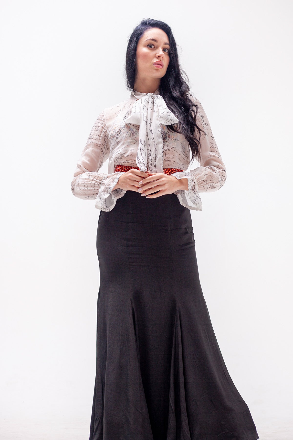 Sophie Organza Shirt, Skirt, Bikini Belt Set