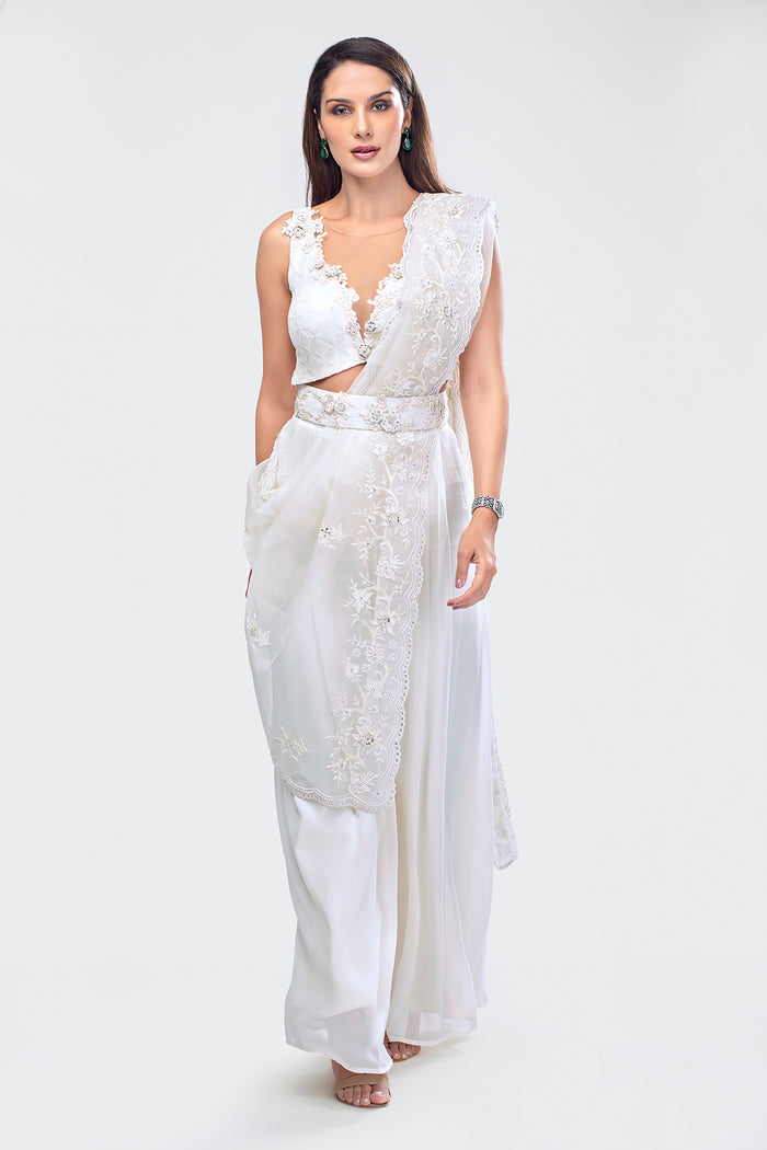 Crop Top and Pants Sari