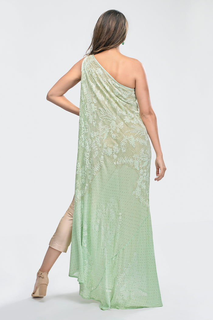 One Shoulder Cape Kurta and Pants