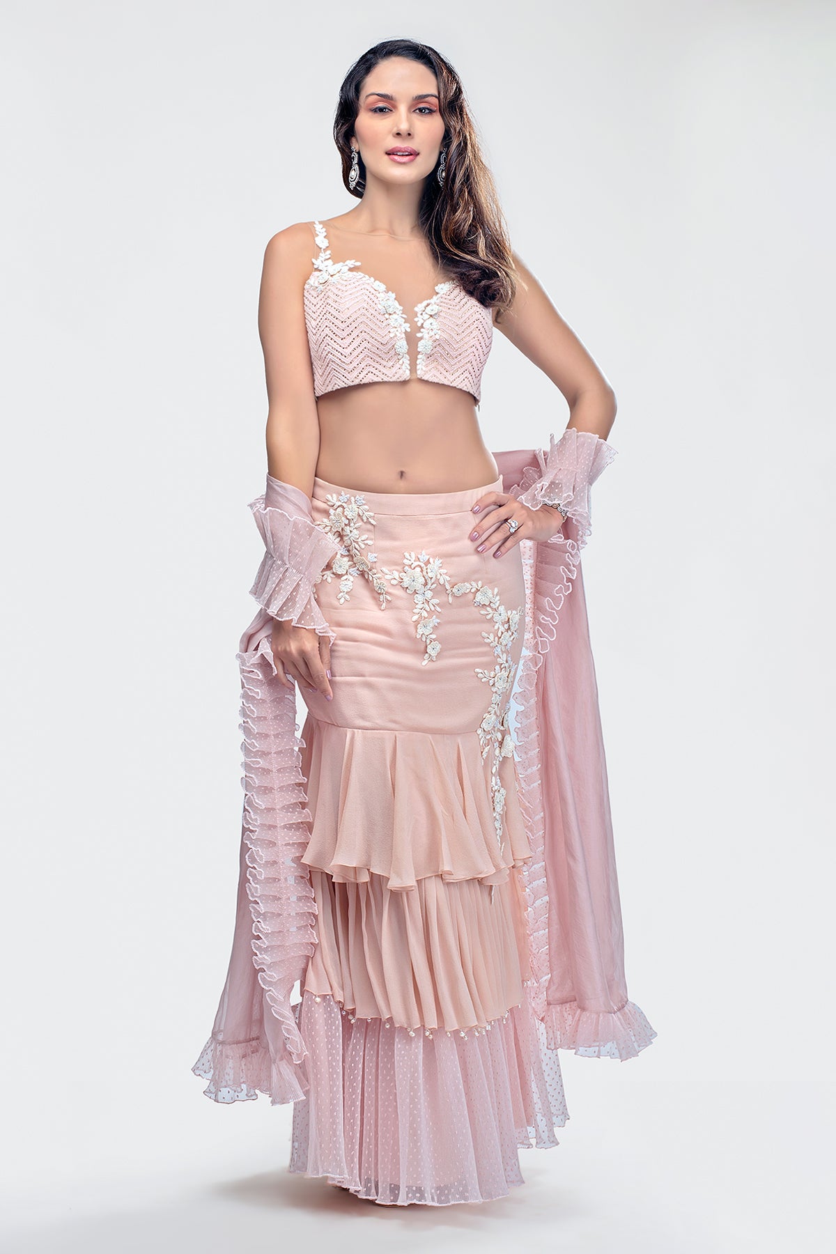 Crop Top and Ruffle Skirt