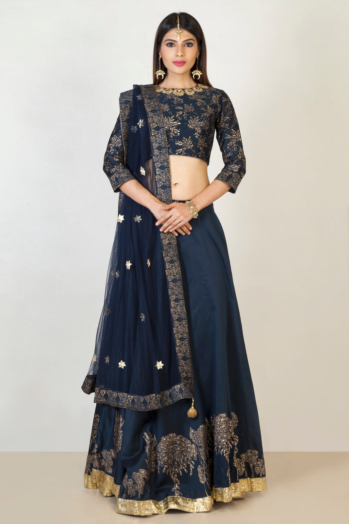 Jaipur Midnight Blue Lehenga
