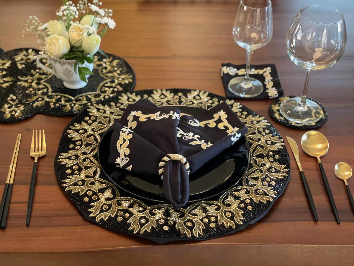 Black and Gold Table Mat