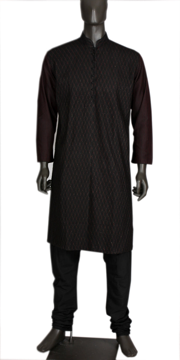 Black Pintucks Kurta