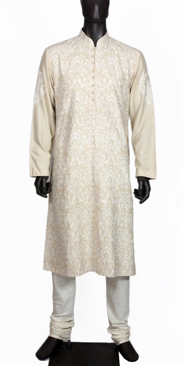 Beige Applique Kurta