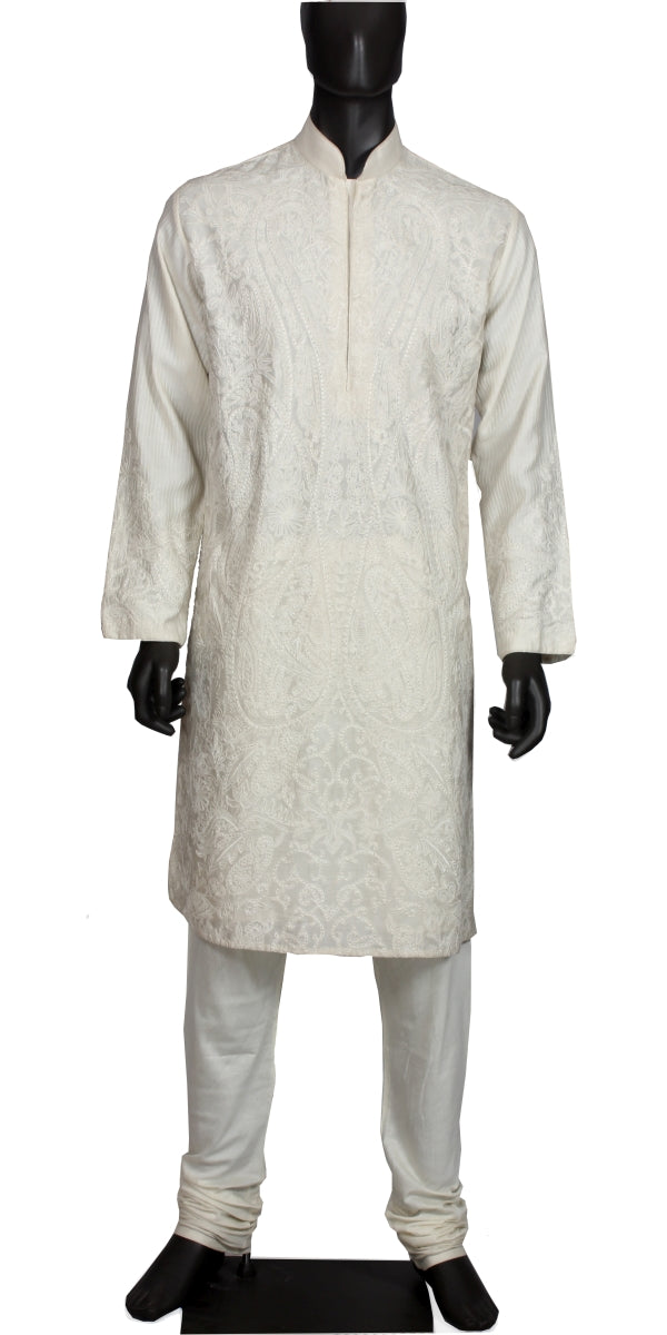 Ivory Cord Work Kurta