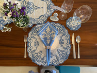 Blue and White Beaded Placemat
