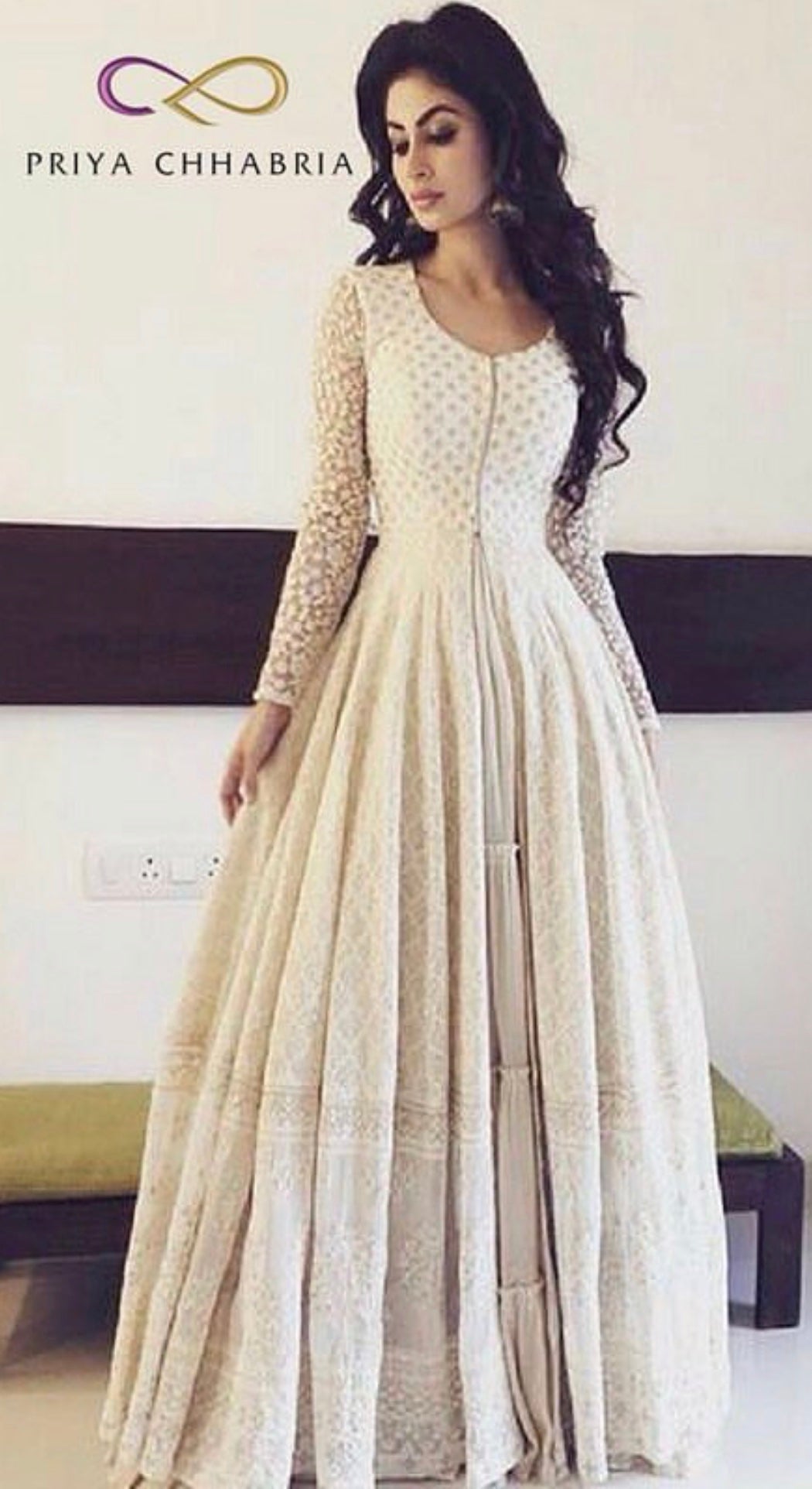 Ivory Chikankari Jacket Style Suit