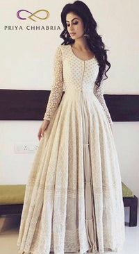 Ivory Chikankari Jacket Style Suit