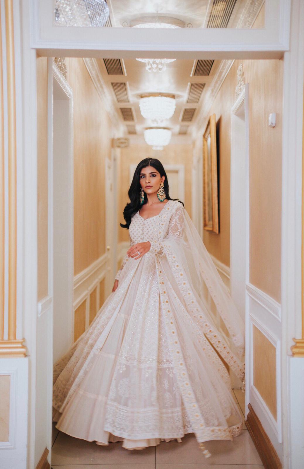 Ivory Chikankari Jacket Style Suit