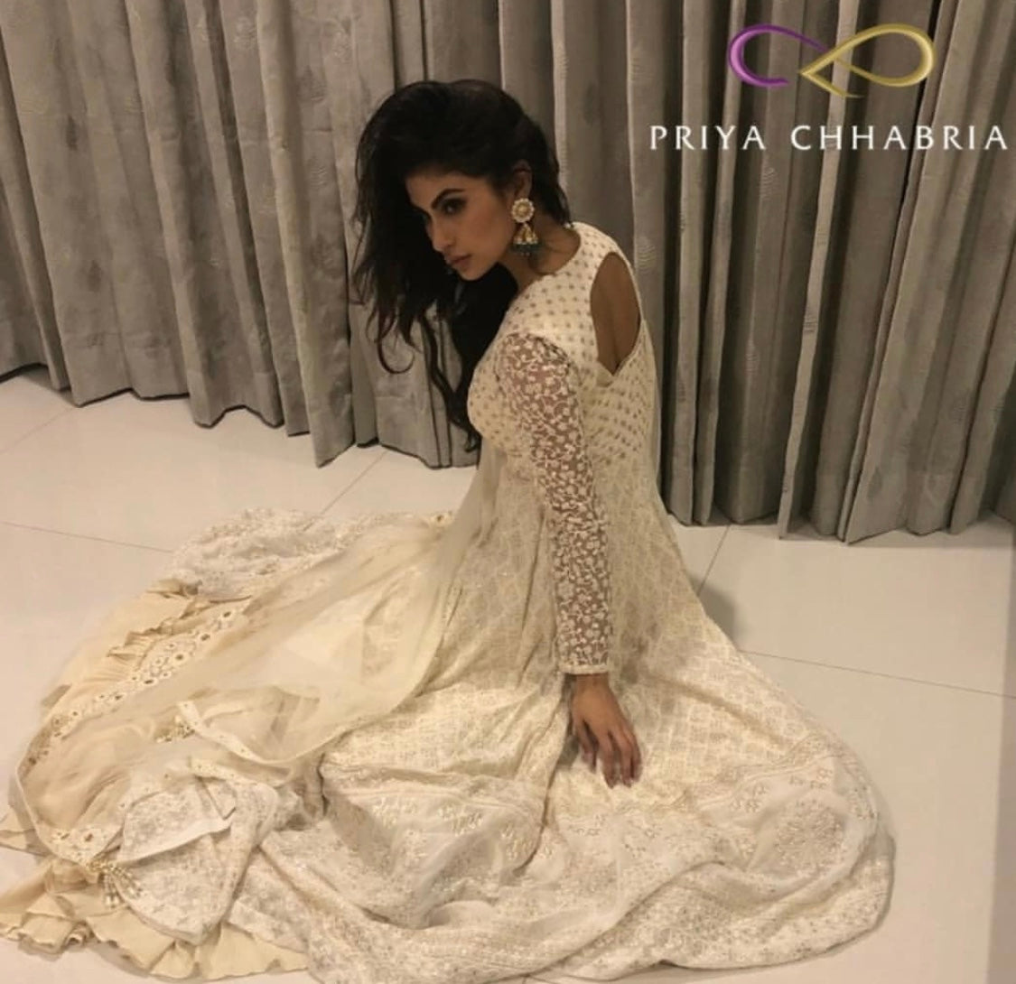 Ivory Chikankari Jacket Style Suit