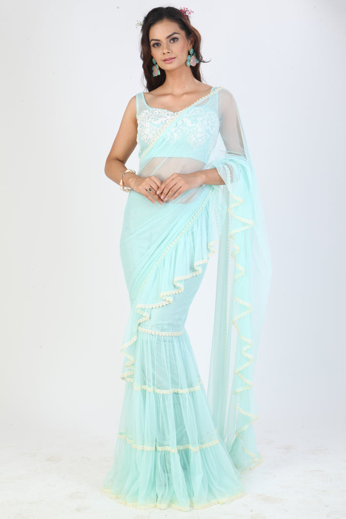 Mumtaz Ruffle Saree