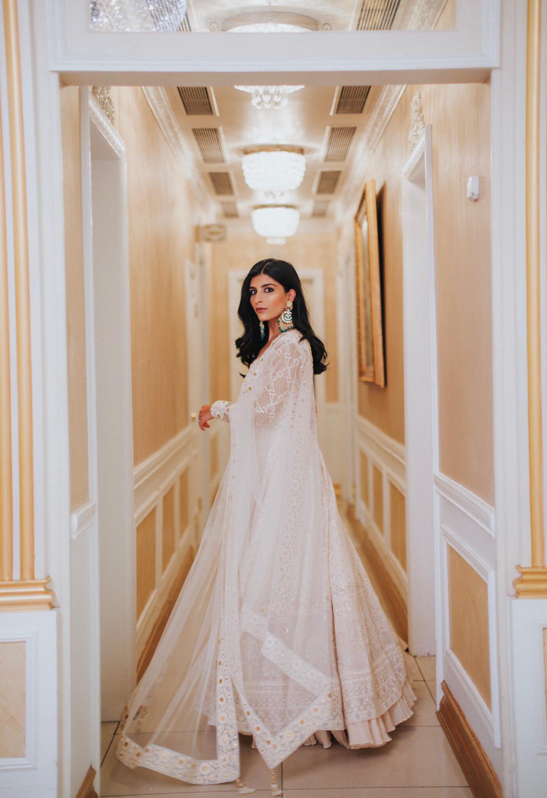Ivory Chikankari Jacket Style Suit