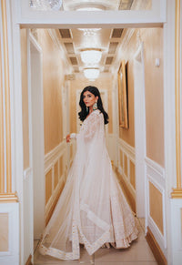 Ivory Chikankari Jacket Style Suit