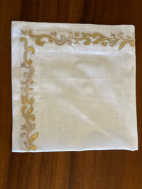 Ivory and Gold Napkin Set of 4