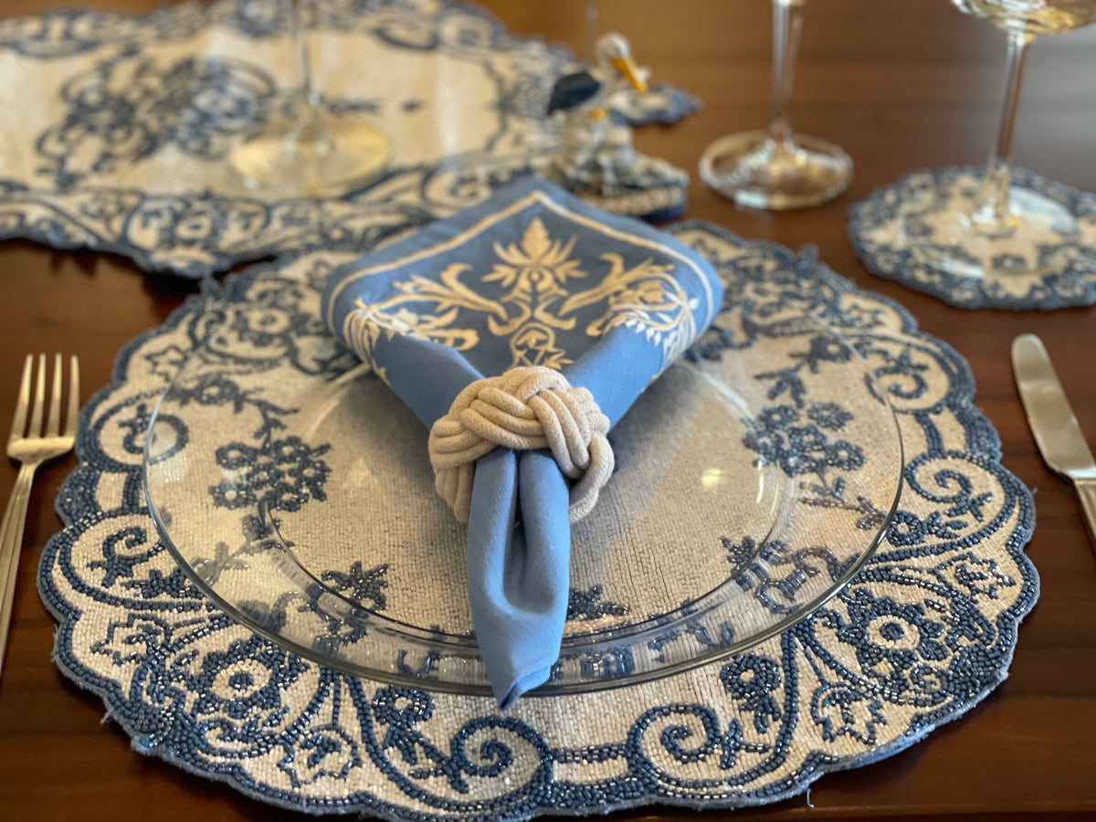 Blue and White Napkin Set of 4