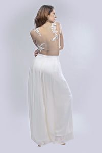 Ivory Crop Top + Pallazo Set