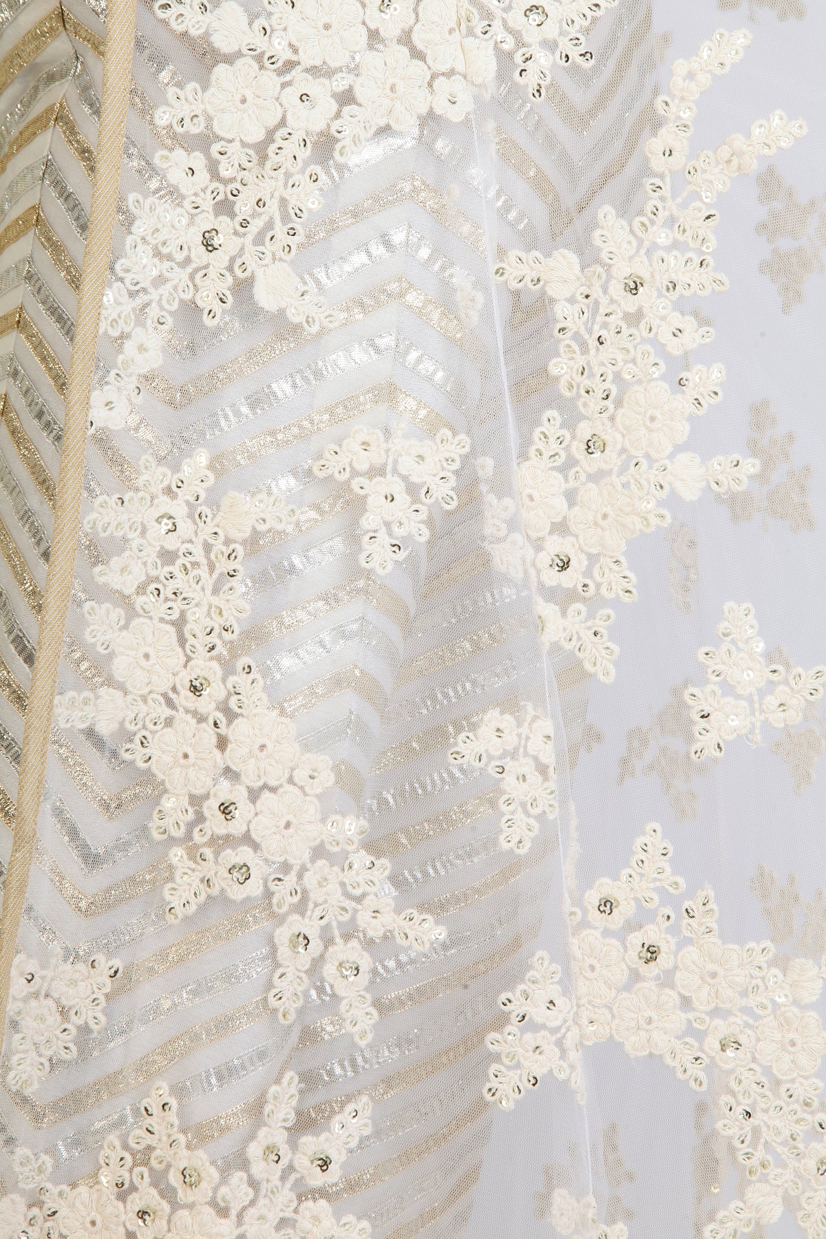 Ivory sheer jacket anarkali with Sharara