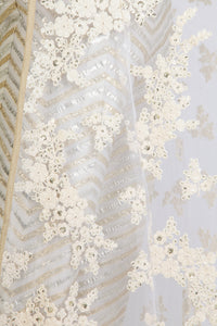 Ivory sheer jacket anarkali with Sharara