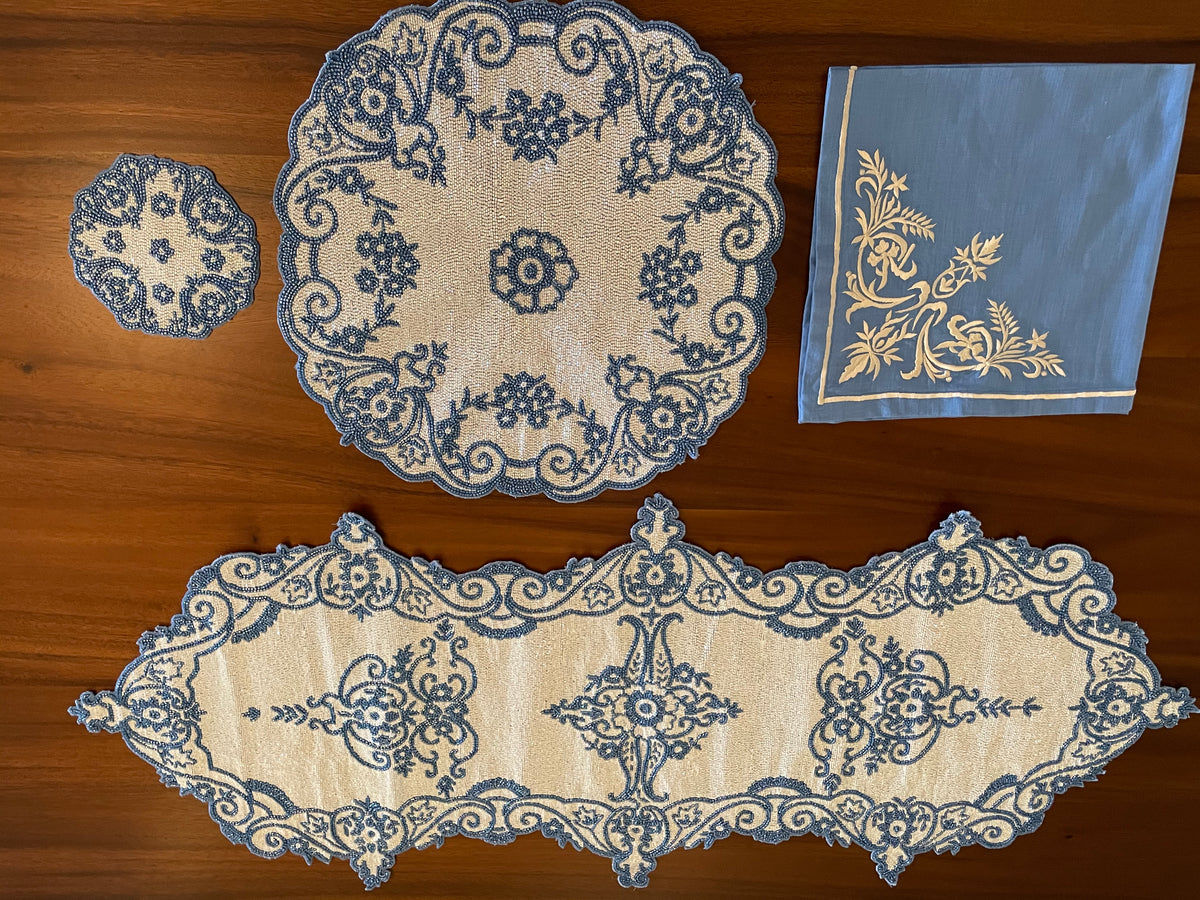 Blue and White Napkin Set of 4