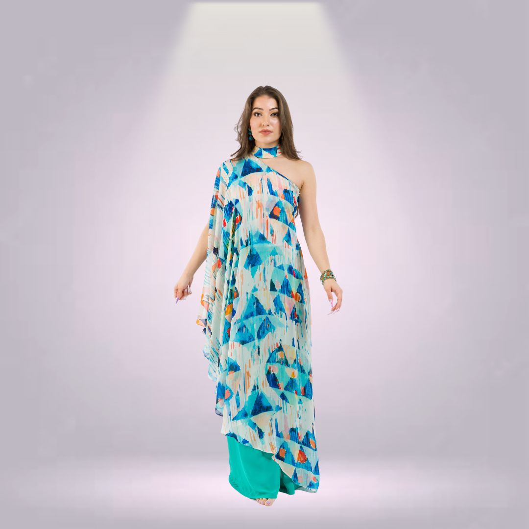 One Shoulder Tunic with Pants