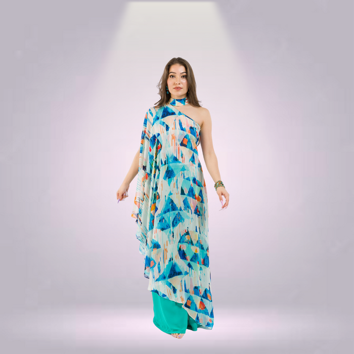 One Shoulder Tunic with Pants