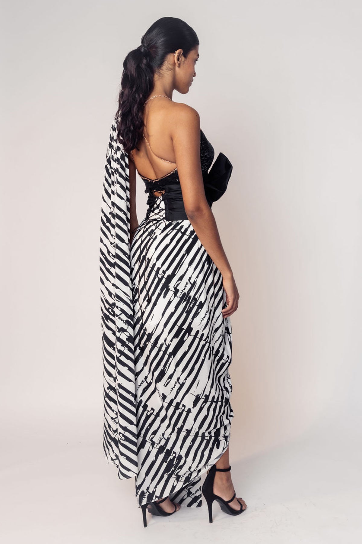 THE GAYATRI STITCHED SARI WITH A BOW BELT-RTS