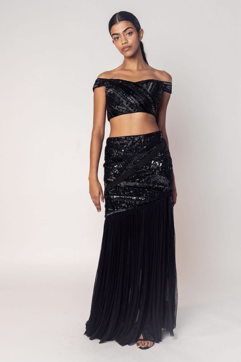 THE DIANA OFF SHOULDER TOP WITH A BEADED SKIRT-RTS
