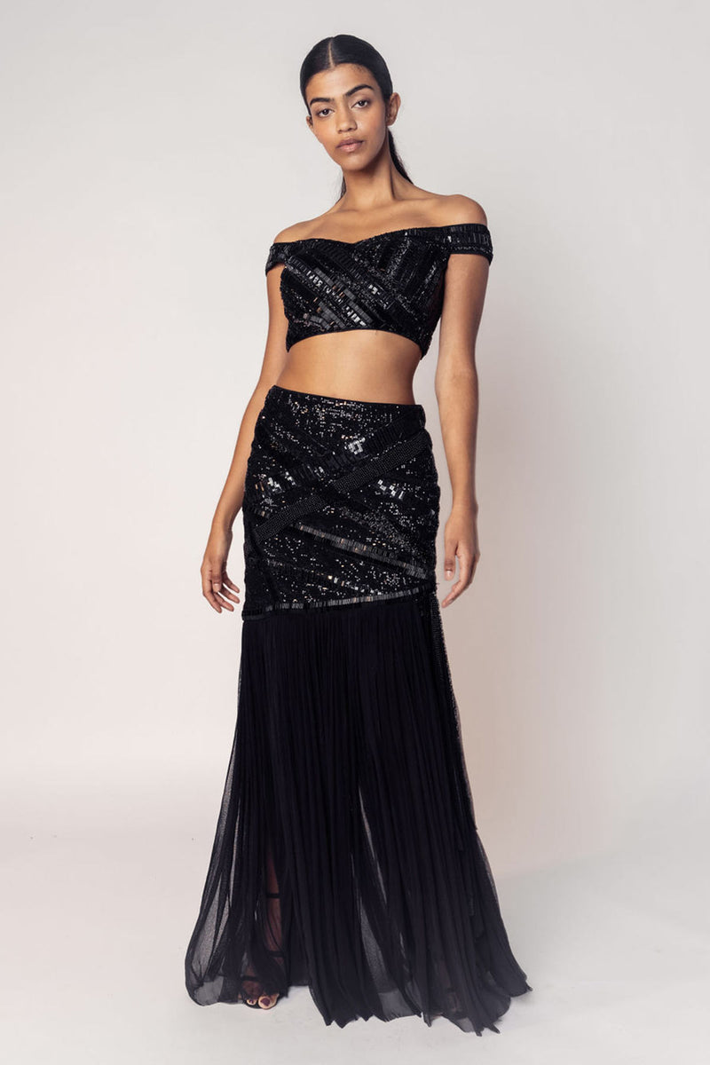 THE DIANA OFF SHOULDER TOP WITH A BEADED SKIRT