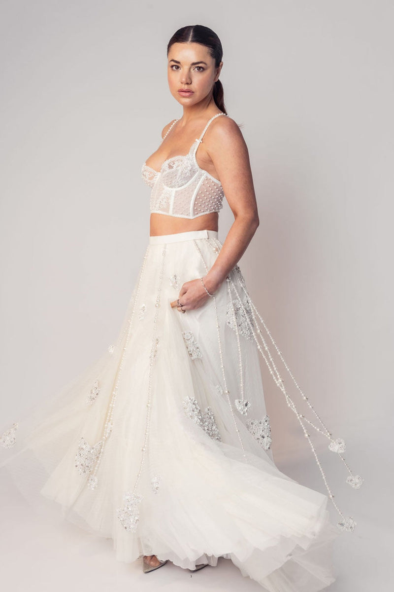 THE MADONNA LACE CORSET TOP AND HIGH LOW SKIRT-RTS