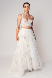 THE MADONNA LACE CORSET TOP AND HIGH LOW SKIRT