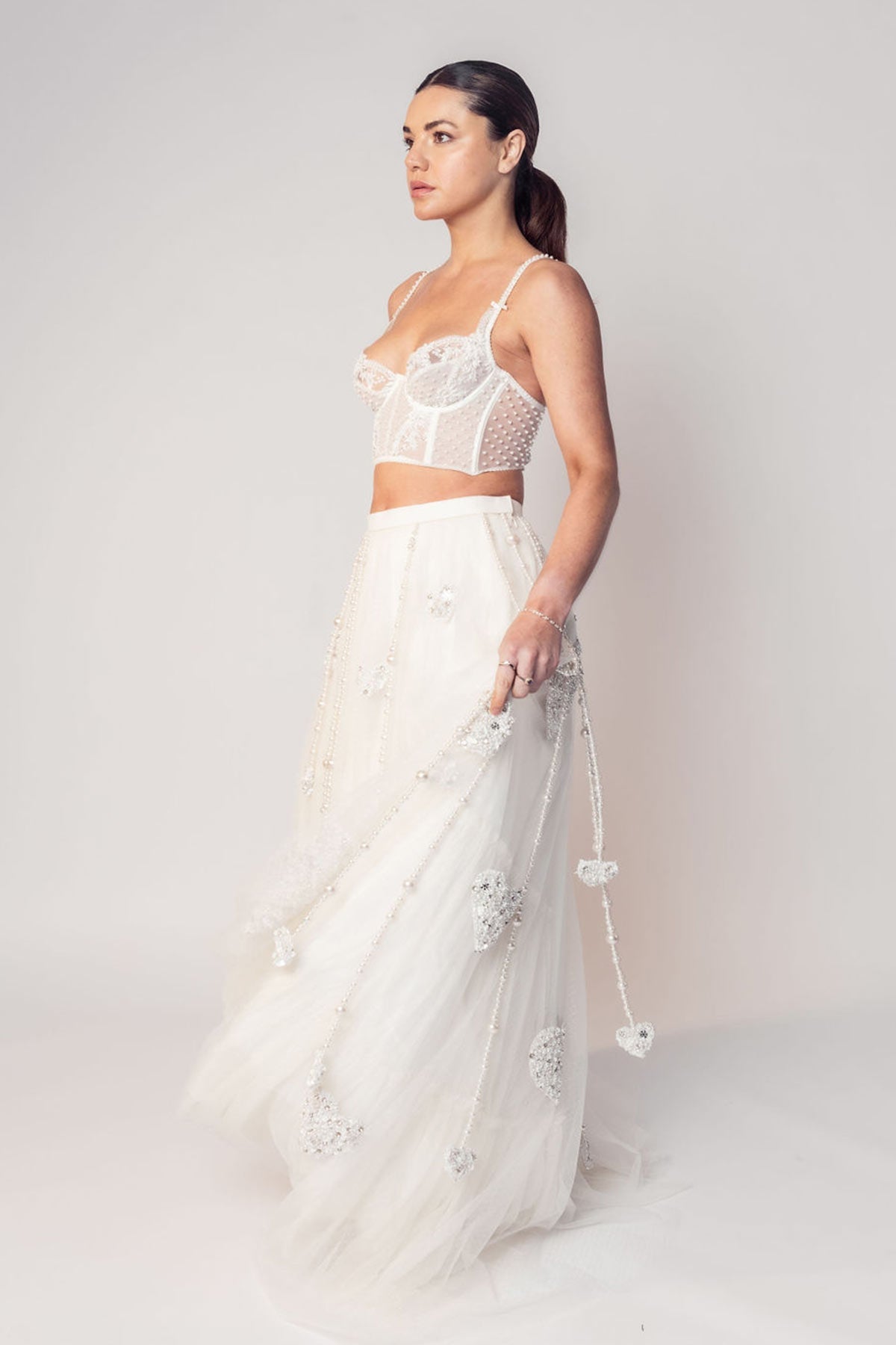 THE MADONNA LACE CORSET TOP AND HIGH LOW SKIRT-RTS