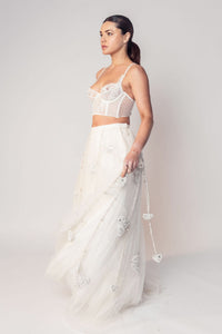 THE MADONNA LACE CORSET TOP AND HIGH LOW SKIRT-RTS