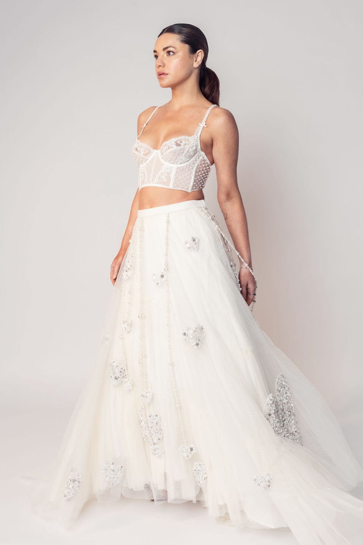 THE MADONNA LACE CORSET TOP AND HIGH LOW SKIRT-RTS