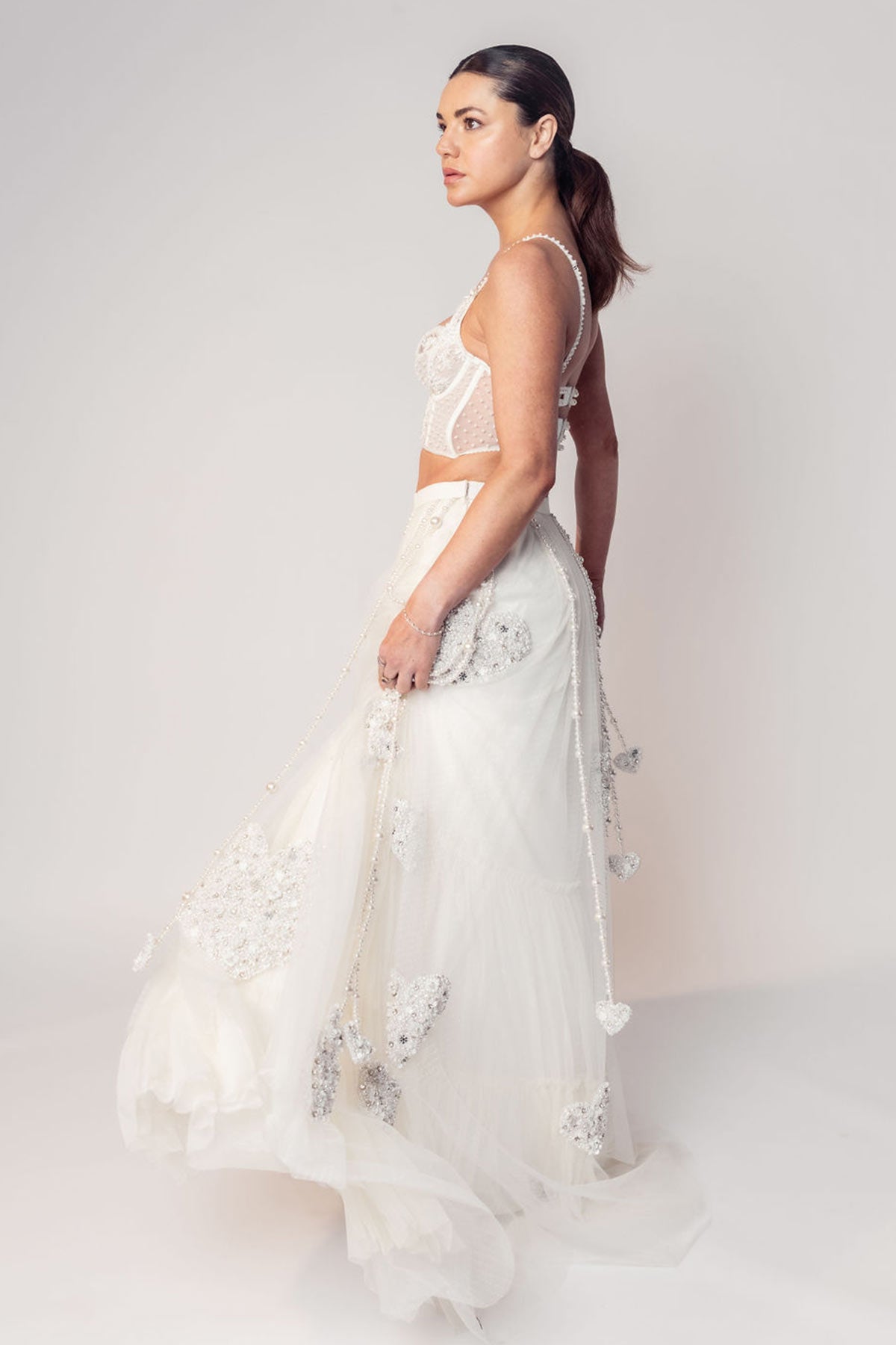 THE MADONNA LACE CORSET TOP AND HIGH LOW SKIRT-RTS