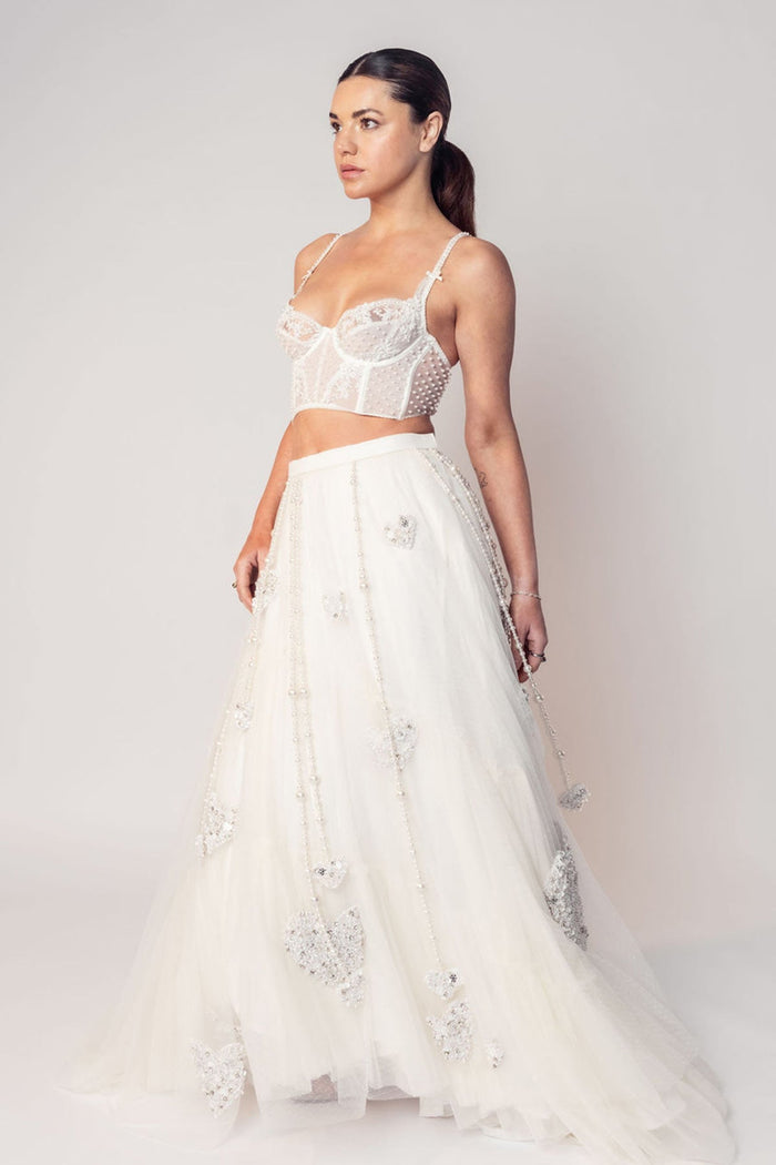 THE MADONNA LACE CORSET TOP AND HIGH LOW SKIRT-RTS