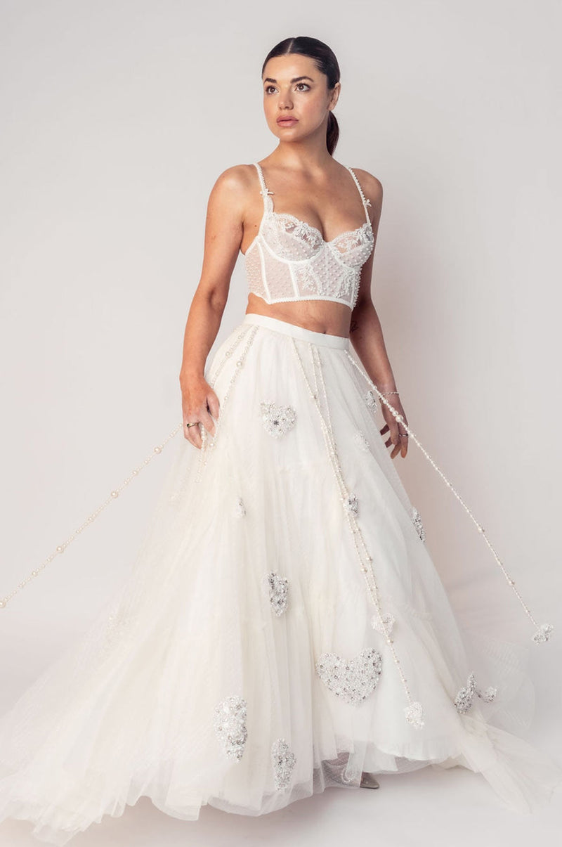 THE MADONNA LACE CORSET TOP AND HIGH LOW SKIRT-RTS