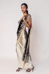 THE REKHA CORSET WITH A SLIT SKIRT AND ATTACHED SARI DRAPE