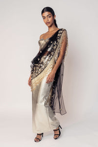 THE REKHA CORSET WITH A SLIT SKIRT AND ATTACHED SARI DRAPE