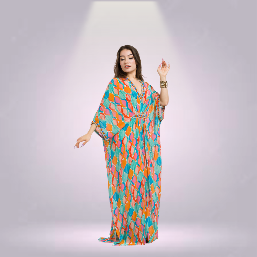 Printed Kaftan Dress