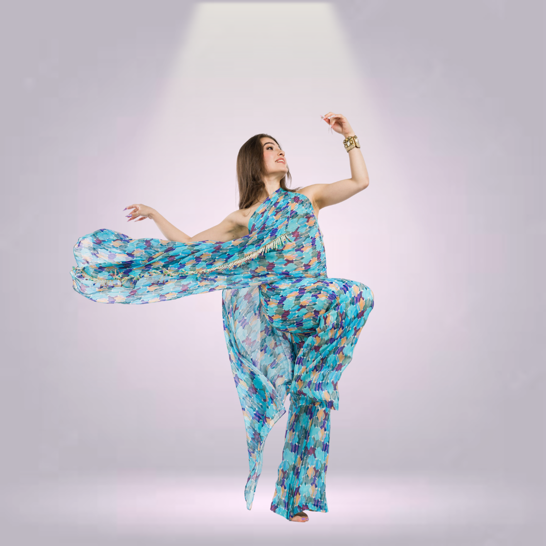One Shoulder Tunic with Pants Coord Set