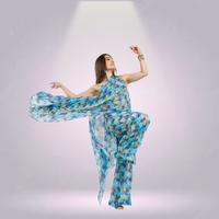 One Shoulder Tunic with Pants Coord Set