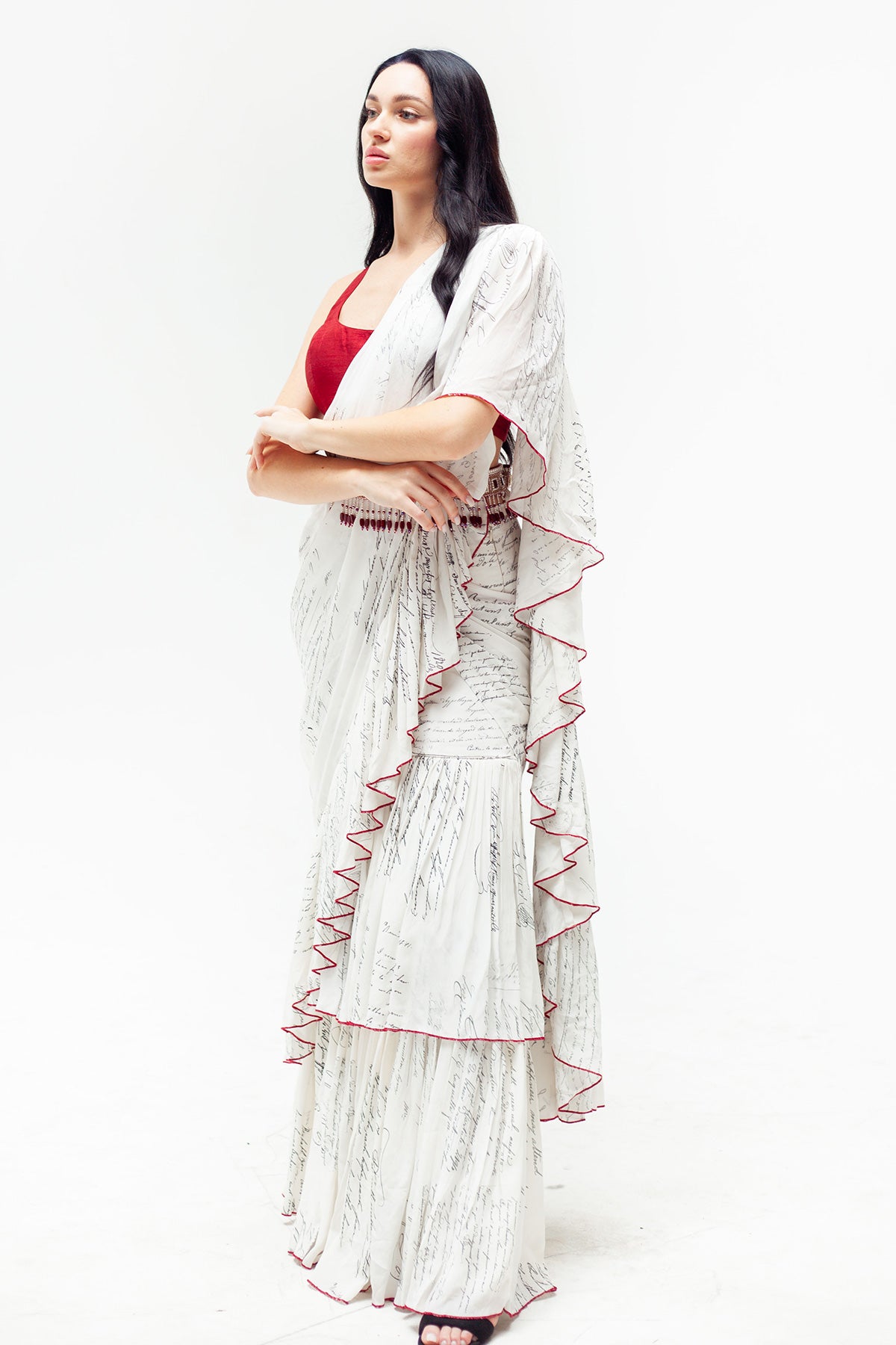 Julia Pre Stitched Ruffle Sari