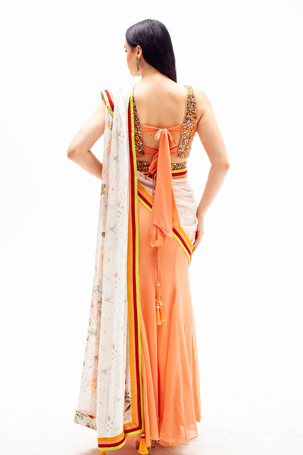 Saree hotsell skirt style