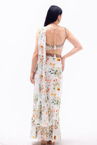 Mila Slit Saree Set-RTS