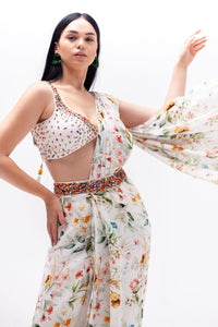 Mila Slit Saree Set-RTS